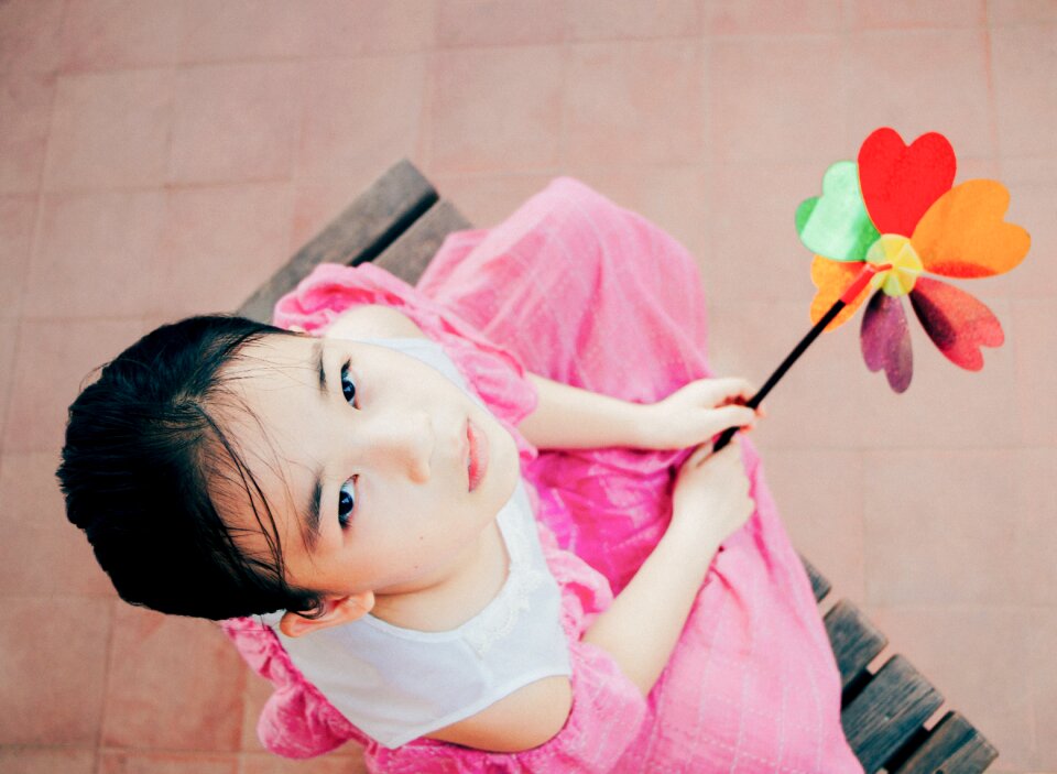 Little girl windmill childhood