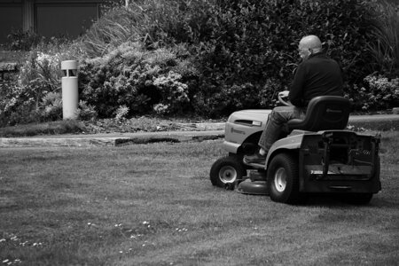 Lawn mower mowing work photo