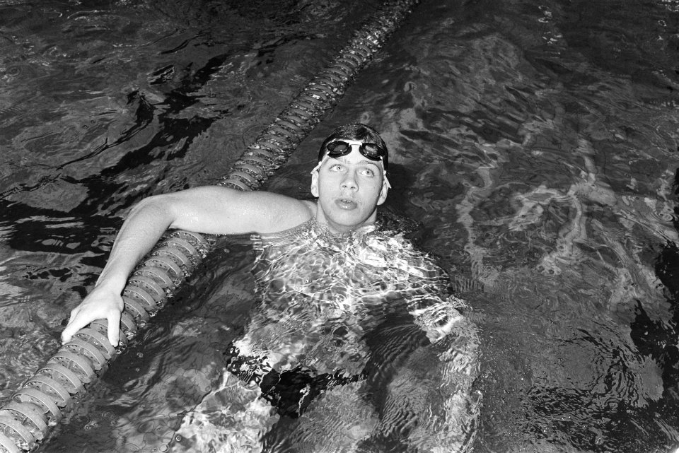 Speedo Meet zwemmen, Amersfoort nr. 10 Edward Schlingemann na 100 m rug, Bestanddeelnr 932-8467