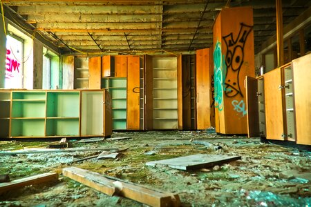 Abandoned industrial building lapsed