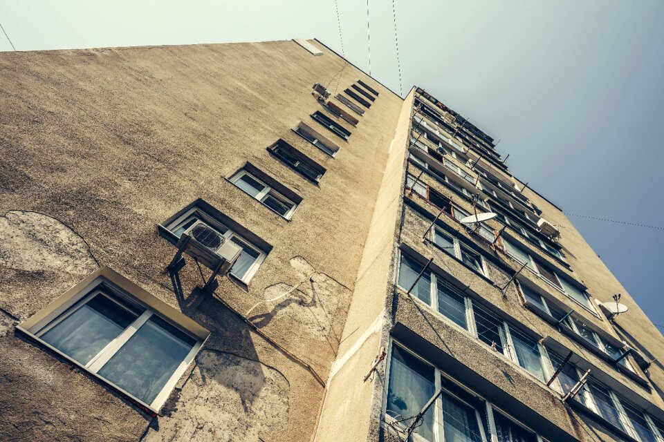 Low angle shot perspective windows