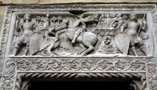 St. George and the Dragon, No. 14, Piazza San Matteo, Genoa, Italy - DSC01958