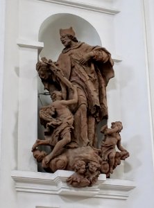 St. John of Nepomuk by Ferdinand Tietz, c. 1745-1746 - Stift Haug - Neumünster - Würzburg, Germany - DSC05254