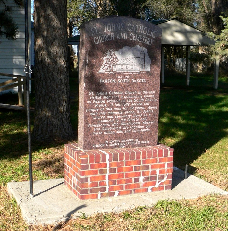 St. John's Catholic Church (Paxton SD) marker 1