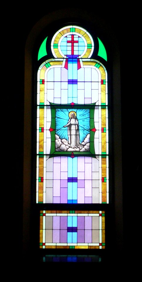 St. Anthony church (Cedar Rapids, Nebraska) W window 2 from front