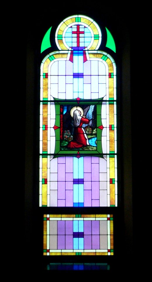 St. Anthony church (Cedar Rapids, Nebraska) W window 4 from front