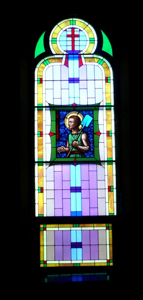 St. Anthony church (Cedar Rapids, Nebraska) W window 5 from front