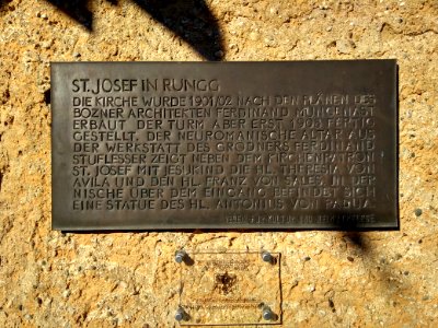 St. Josef in Rungg Informationstafel