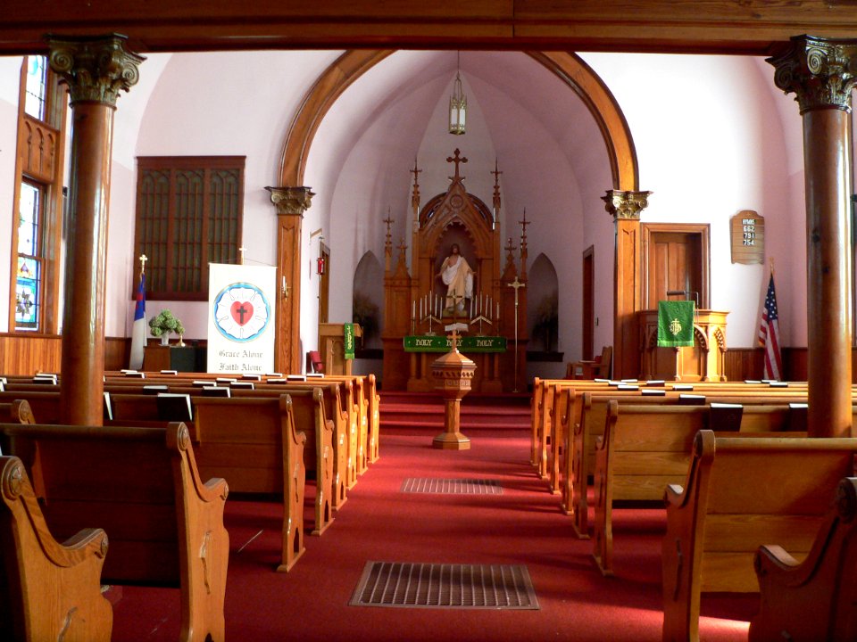 St. Johannes Kirche (Lyons, Nebraska) interior 1