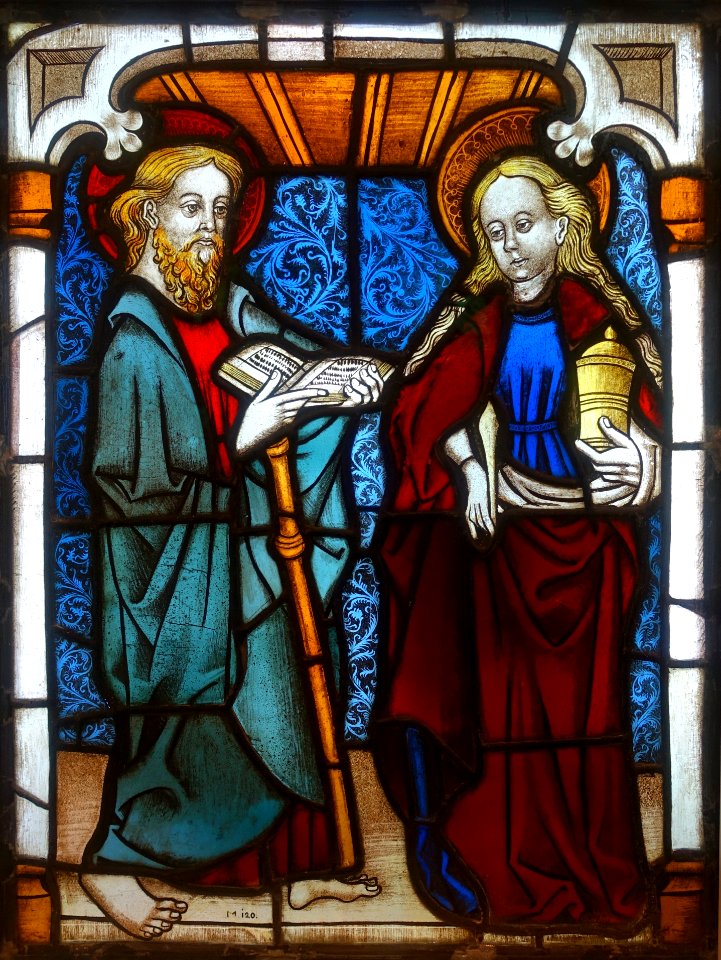 St. James and St. Mary Magdalene, Cologne or Lower Rhine, c. 1460, stained glass - Museum Schnütgen - Cologne, Germany - DSC09786