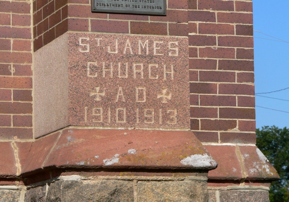 St. James Basilica (Jamestown, ND) cornerstone 1