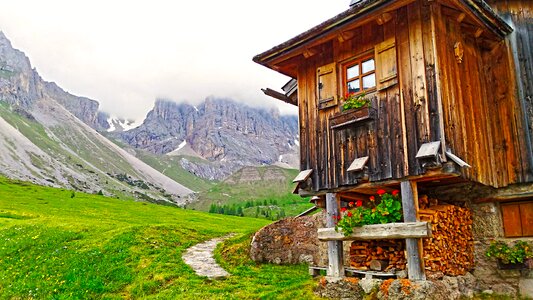 Mountain chalet mountain cottage alps
