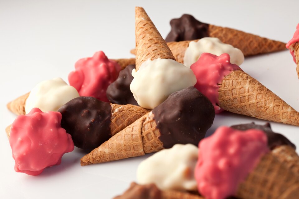 Vanilla ice cream strawberry ice cream sweet
