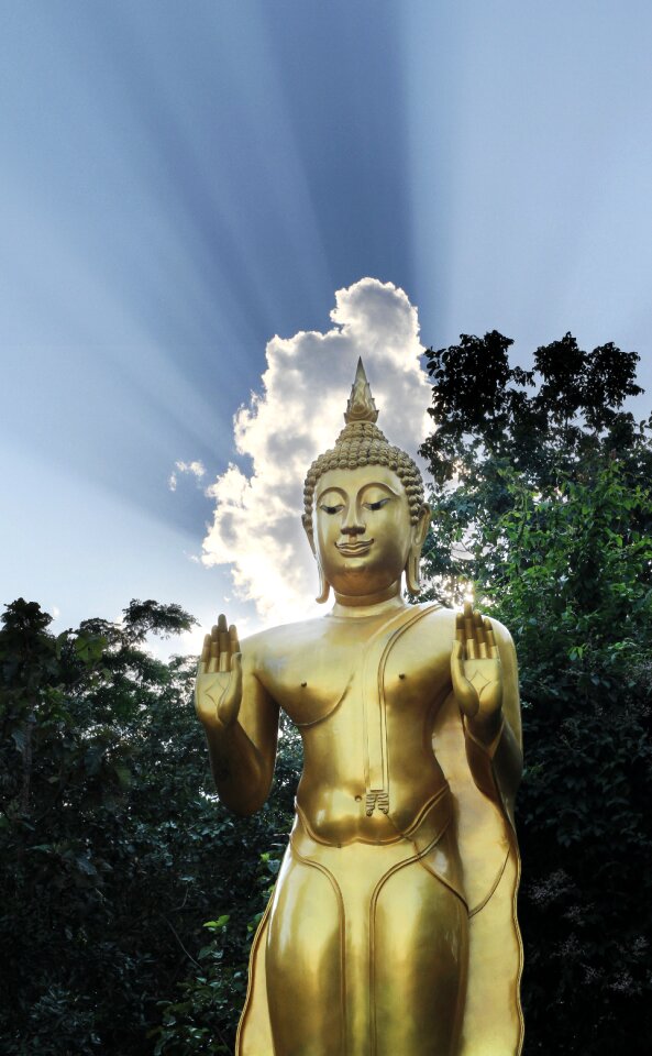 Buddha blue sky gold