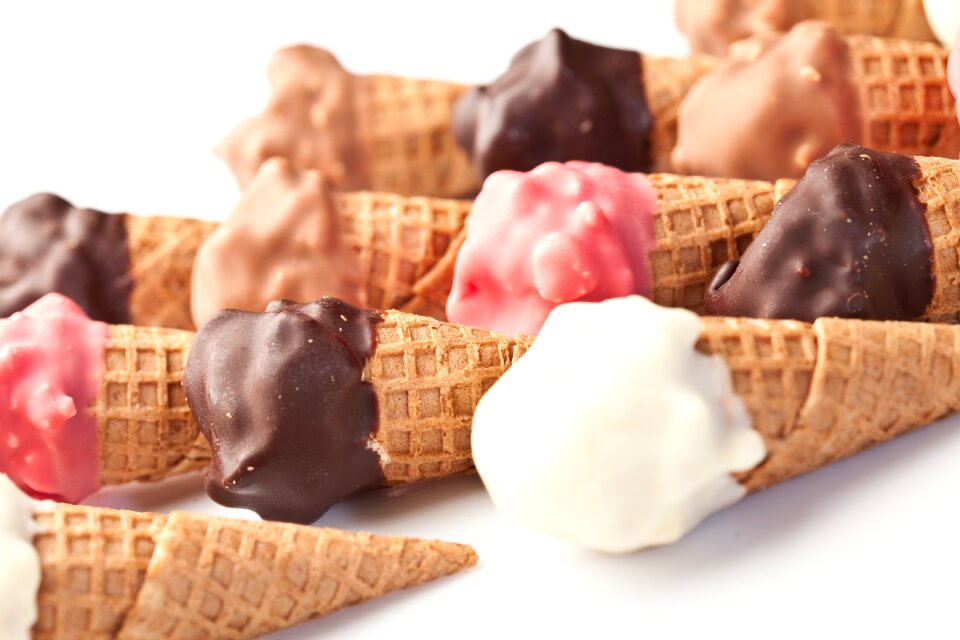 Vanilla ice cream strawberry ice cream sweet