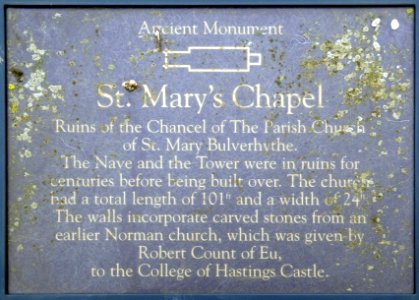 St. Mary's Chapel Information Board, Bulverhythe