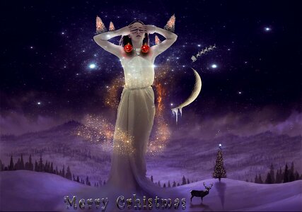 Moon holiday merry christmas