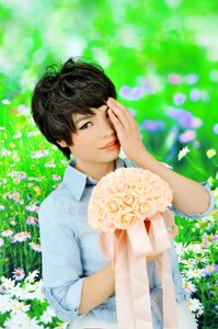Beauty short hair shirt