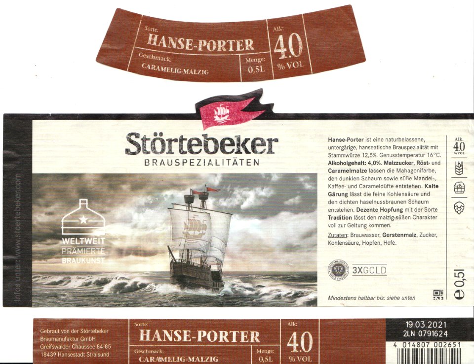 Störtebeker Braumanufaktur - Störtebeker Hanse-Porter