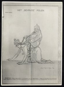 Spotprent Louis Raemaekers. HET BEVRIJDE POLEN. Shjezynski, Pools afgevaardigd, Bestanddeelnr 158-0509