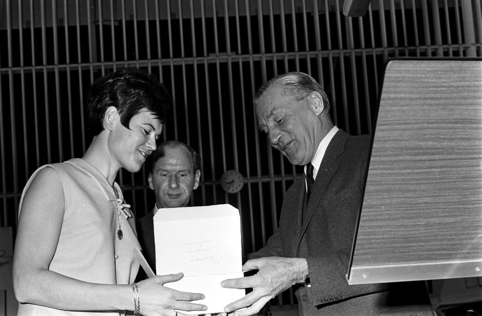 Sportman en Sportvrouw van het jaar 67 . Stien Kaiser en Dick van Rijn, Bestanddeelnr 920-9773