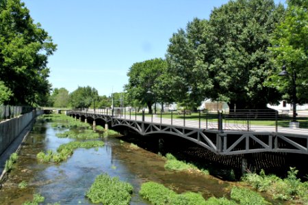 Spring Creek Boardwalk in downtown Springdale, Arkansas