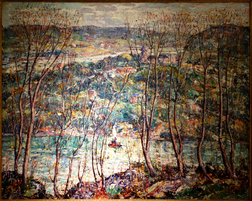 Spring Tapestry by Ernest Lawson, c. 1930, oil on canvas - New Britain Museum of American Art - DSC09572