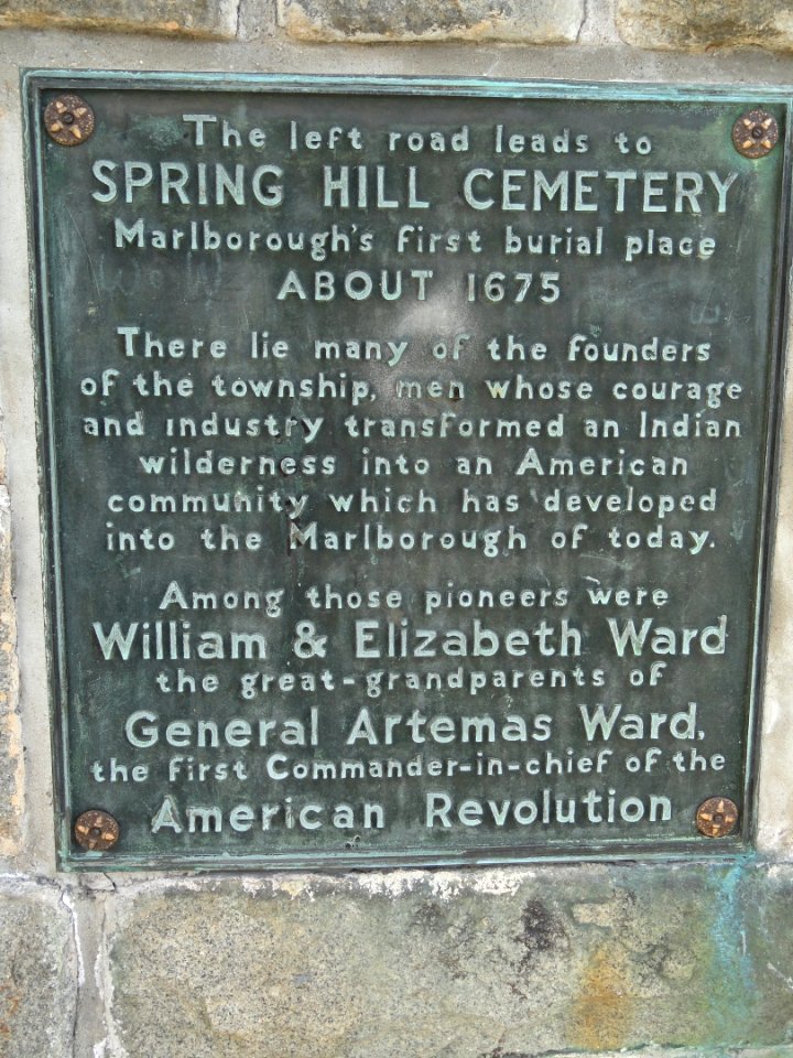 Spring Hill Cemetery marker - Marlborough, MA - DSC04345