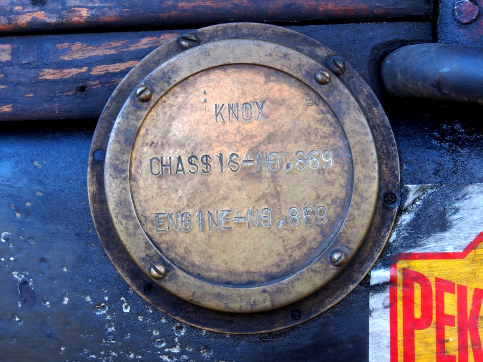 Springfield Massachusetts Knox Automobile Company, 1911 Knox Type R Chassis number