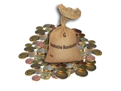 Coins loose change bag