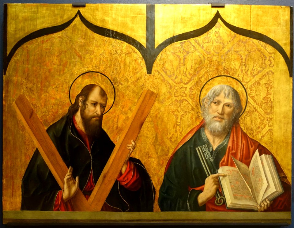 St. Andrew and St. Peter, by Fernando Gallego, 1480-1488, predella, oil on panel - University of Arizona Museum of Art - University of Arizona - Tucson, AZ - DSC08276
