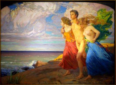 Spring Storm by Ludwig von Hofman, 1894-1895, oil on canvas - Museum Künstlerkolonie Darmstadt - Mathildenhöhe - Darmstadt, Germany - DSC06344