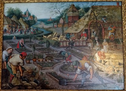 Spring by Pieter Breughel the Younger, 1632, oil on board - Kelmscott Manor - Oxfordshire, England - DSC00003