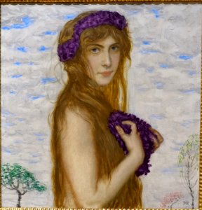 Spring by Franz von Stuck, c. 1912, oil on wood - Hessisches Landesmuseum Darmstadt - Darmstadt, Germany - DSC01248