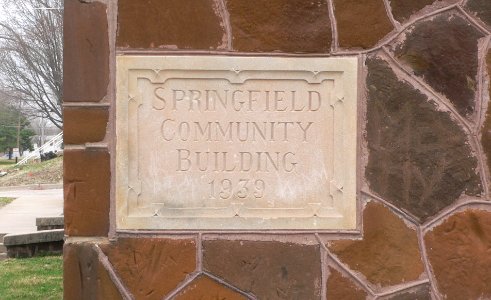 Springfield, Nebraska Community Hall cornerstone 1