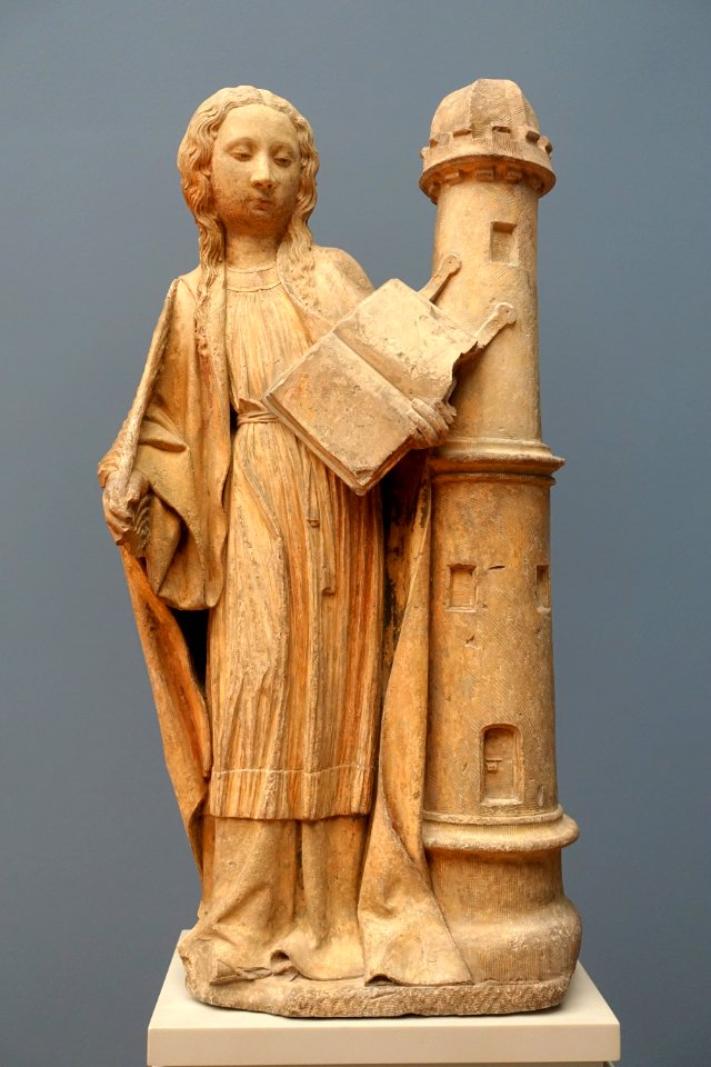 St. Barbara by Claus de Werve, Dijon, c. 1430, limestone - Bode-Museum - DSC03215