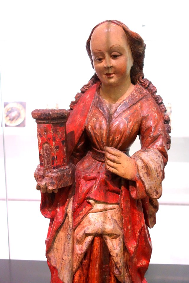 St. Barbara by the workshop of the Master of Sint-Catharina, Leuven, c. 1500-1525 - Museum M - Leuven, Belgium - DSC04925