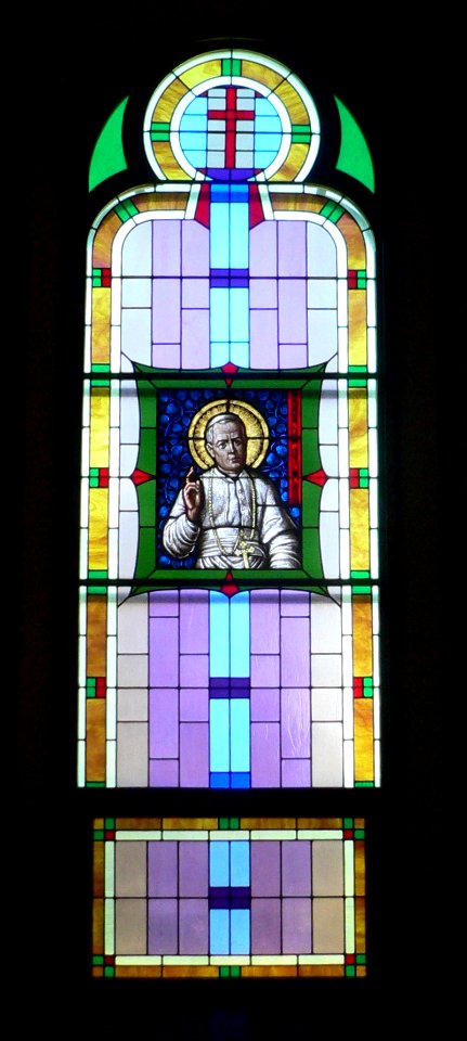 St. Anthony church (Cedar Rapids, Nebraska) W window 1 from front