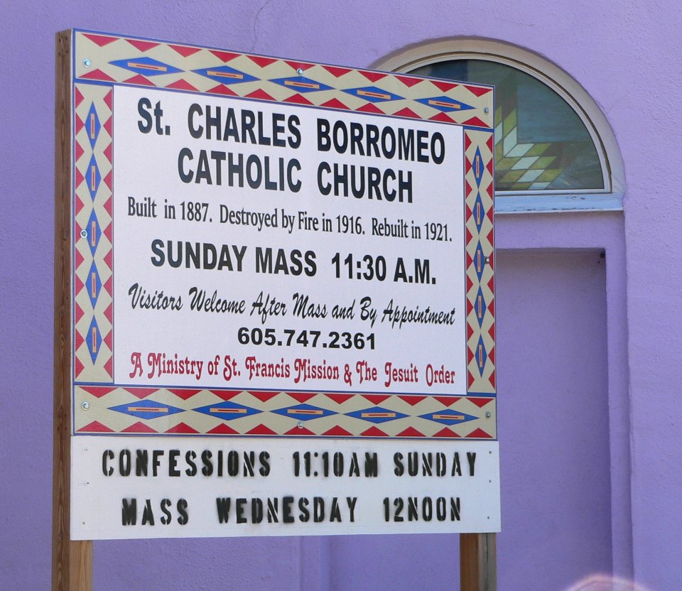 St. Charles Borromeo church (St. Francis SD) sign 1