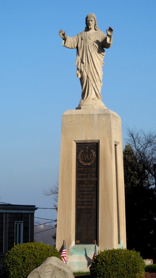 St. Basil Church, Carrick, World War II memorial, 2020-12-10, 01