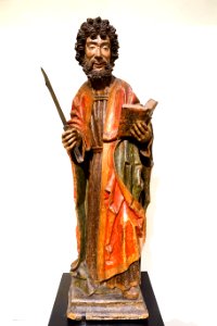 St. Bartholomew, Lower Rhine, early 1500s, oak, polychrome - Museum Schnütgen - Cologne, Germany - DSC00091