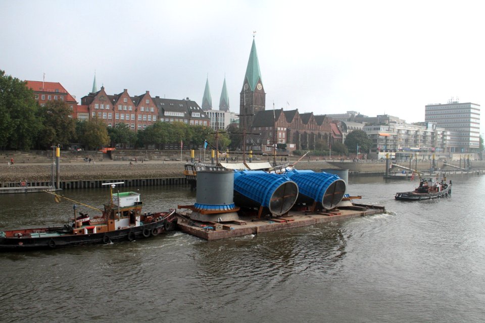 S-Rohre Weserkraftwerk Transport