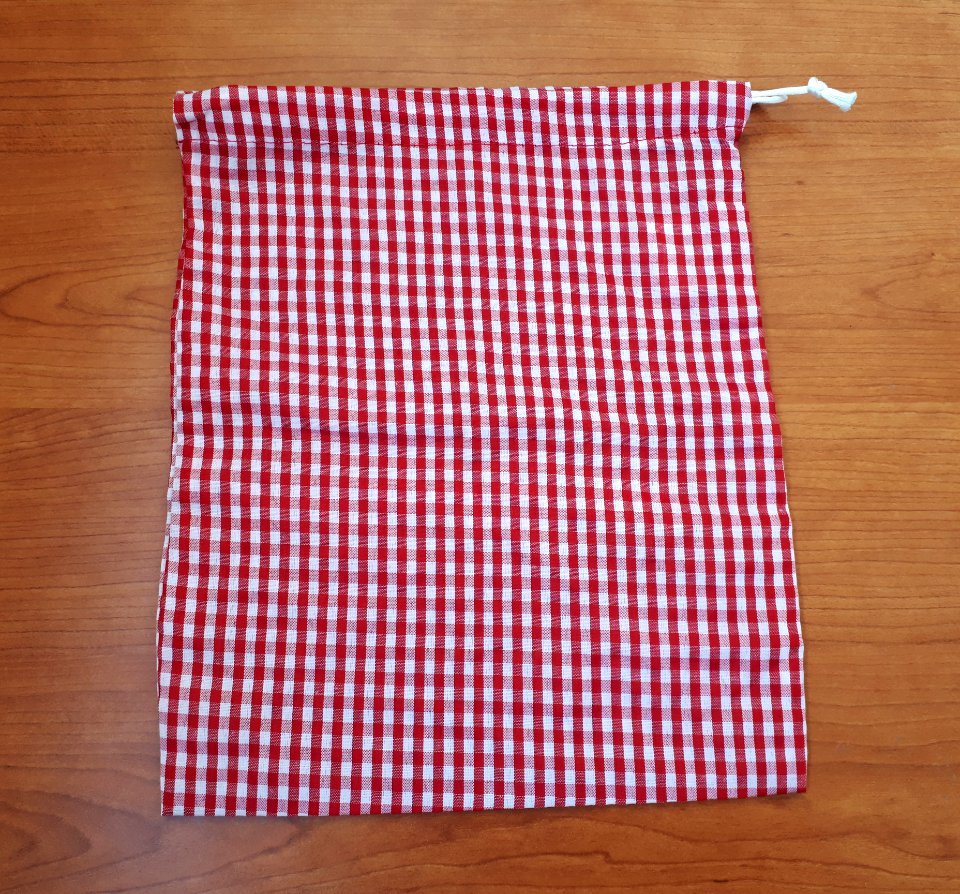 Squared drawstring textile bag - 22 x 26 cm - A