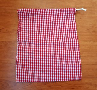 Squared drawstring textile bag - 22 x 26 cm - A