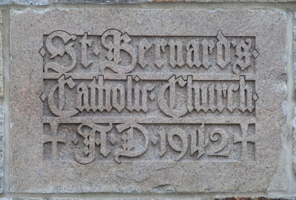 St. Bernard’s Catholic Church, Mount Lebanon, inscription, 2020-12-21, 01