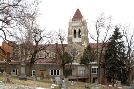 St. Bernard’s Church from Mt. Lebanon Cemetery, 2021-01-29, 02