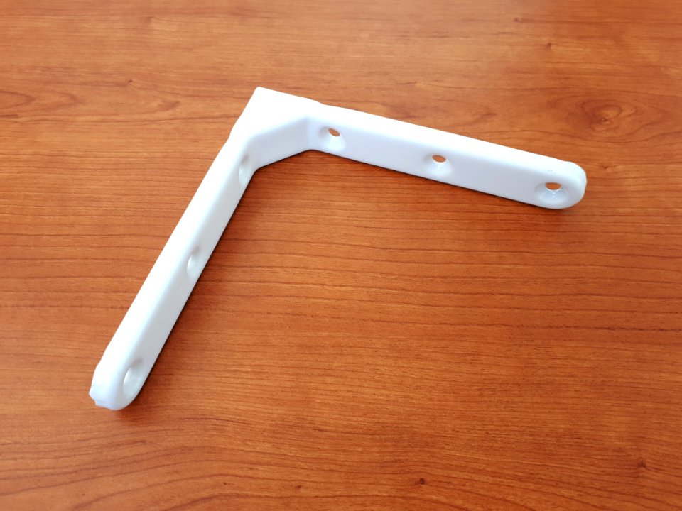 Squared white metallic shelf bracket - 13 cm - B