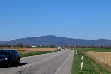 Street with Altkönig near Steinbach 2020-03-25 01