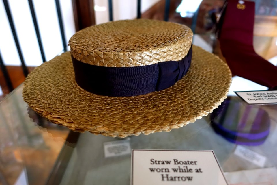 Straw Boater worn while at Harrow - Shugborough Hall - Staffordshire, England - DSC00423