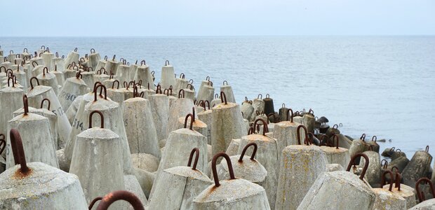 Breakwater sea water photo